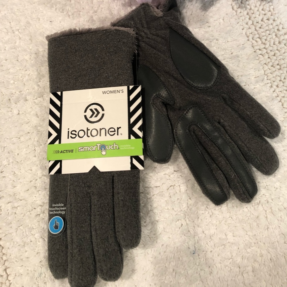 Isotoner Women's Gloves Smart Touch Active Gray